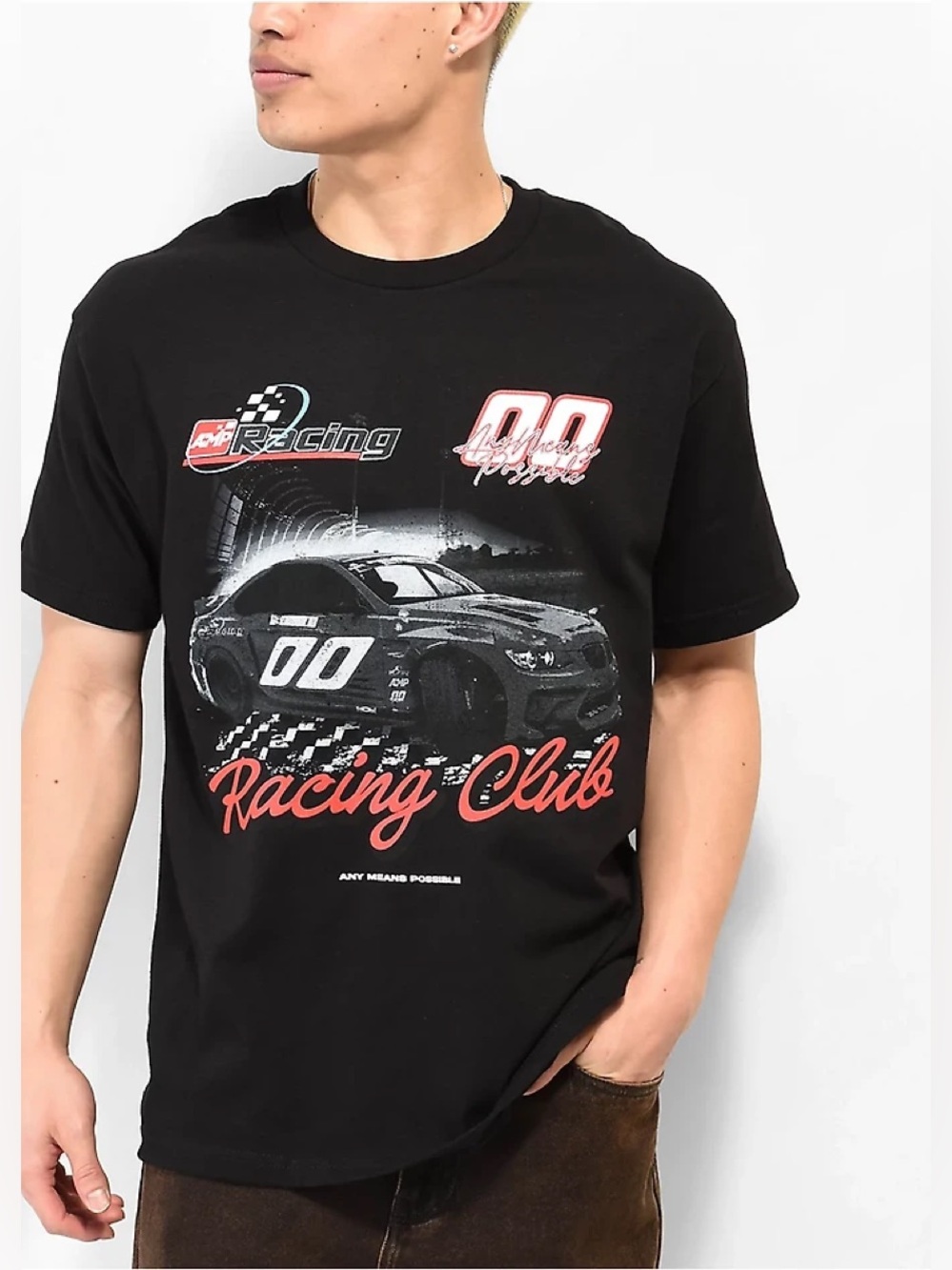 AMP By Any Means Possible men’s Race Club Black T-Shirt